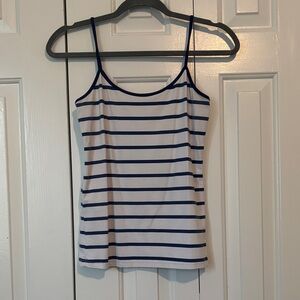Zara Navy and White Striped Spaghetti Strap Camisole